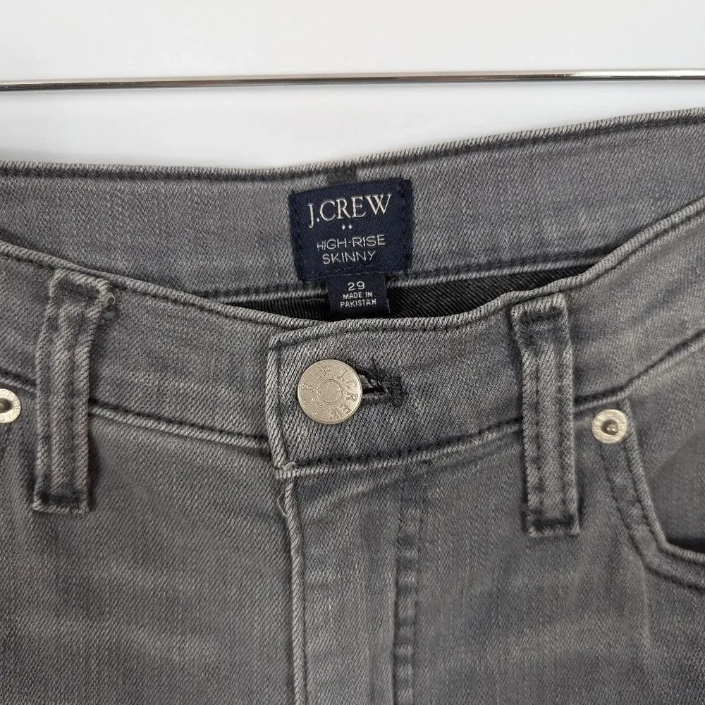 J. Crew Gray High Rise Skinny Jeans Women's 29